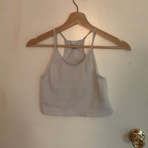 White dynamic cropped tank
